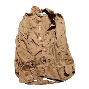 boys label of graded goods size 5-6 yellow long sleeve button up lion